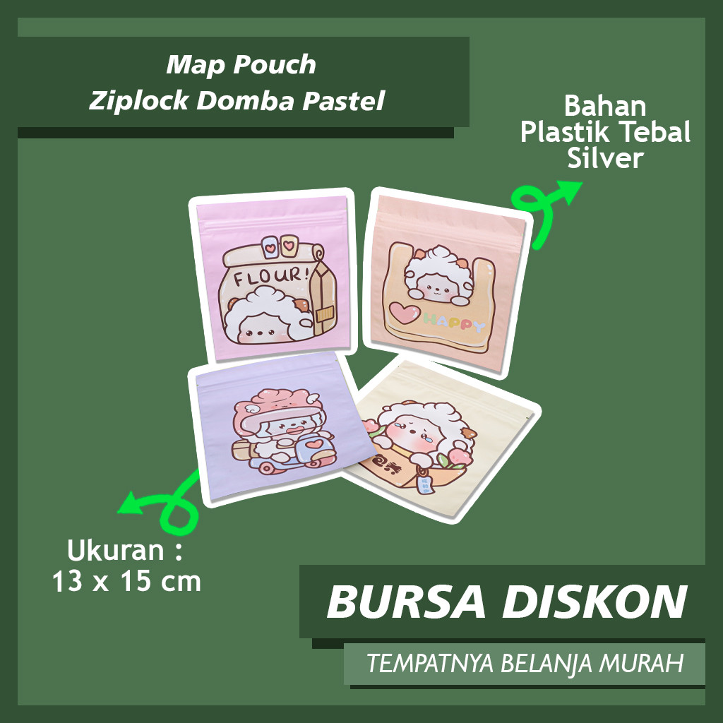 

Map Pouch Ziplock Domba Pastel 13 x 15 MN-1824 ZipLock Bag ANTI AIR Plastik