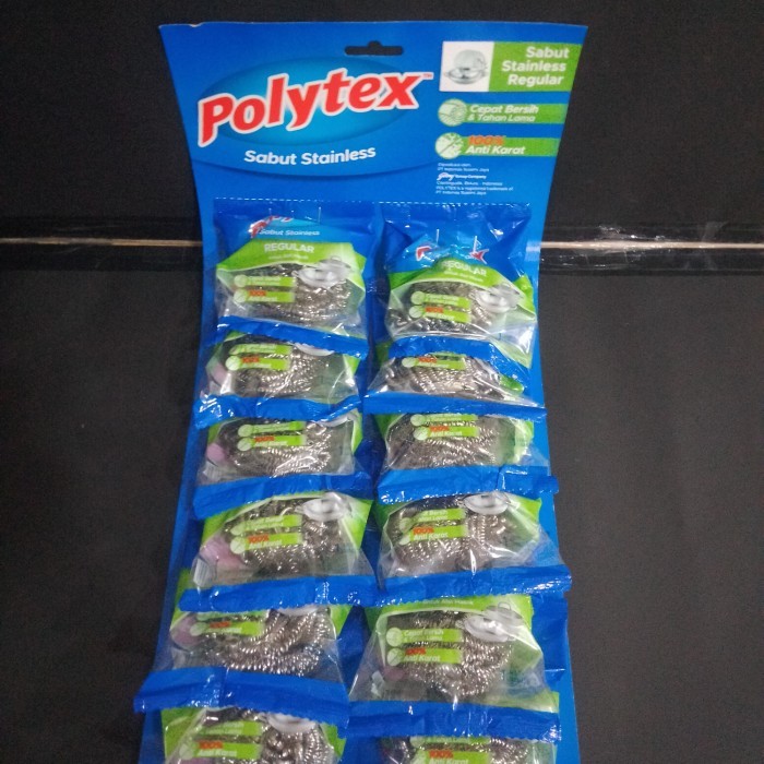 sabut stainless polytex kawat kawat cuci piring isi 12 pcs