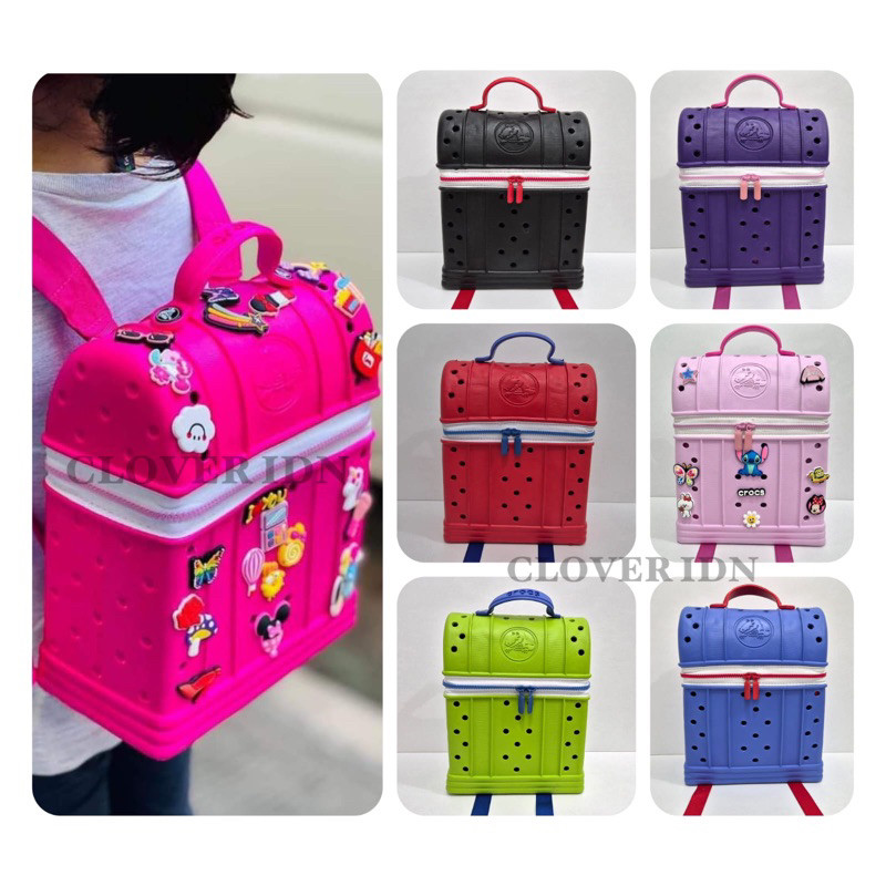 DOMOR_SHOP CROCS TAS RANSEL ANAK SEKOLAH / BACKPACK KIDS / TAS CROCS RANSEL JIBBITZ