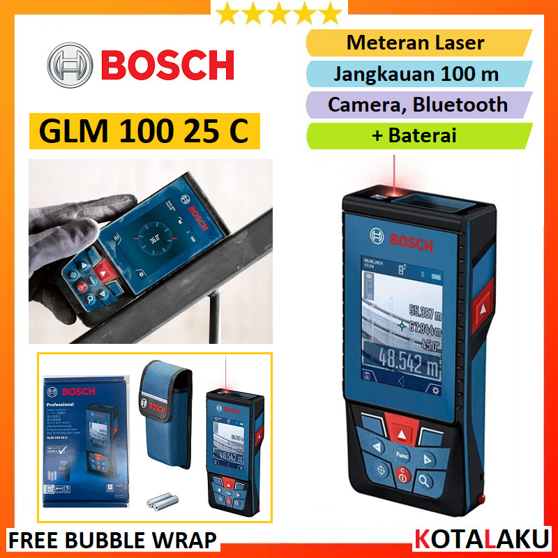 Meteran Laser 100m Ukur Jarak Digital Range Finder Bosch GLM 100 25 C