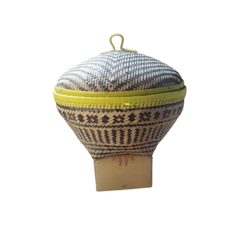 Bakul Nasi Bambu Anyaman • Tempat Nasi Tradisional Ukuran 20cm 25cm 30cm • Raga Nasi Ketan Etnik • K