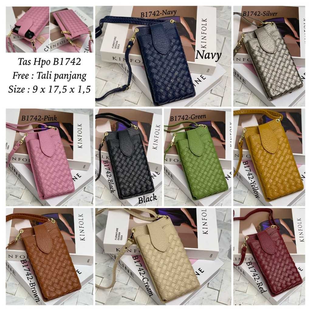 TAS HP BOTEGA IMPORT / TAS HP TIPIS FULL ANYAMAN / POCKET HP