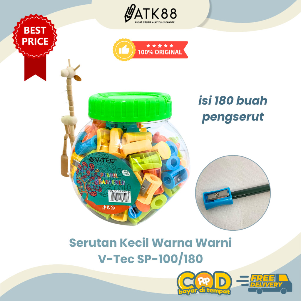 

[ATK88] 1 Toples Rautan Pensil Plastik V-Tec SP-100/180 - Serutan Sharpener