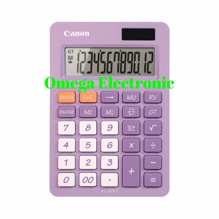 

Canon AS-120V Calculator Desktop Kalkulator Stylish Warna Colorful AS - Ungu