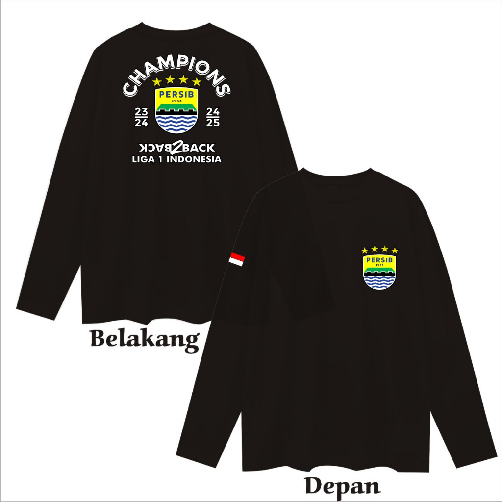 Hyb Lengan Panjang Kaos Persib Champions 2025 liga 1 indonesia Kaos Dewasa 2025 Kaos Anak Kaos Murah
