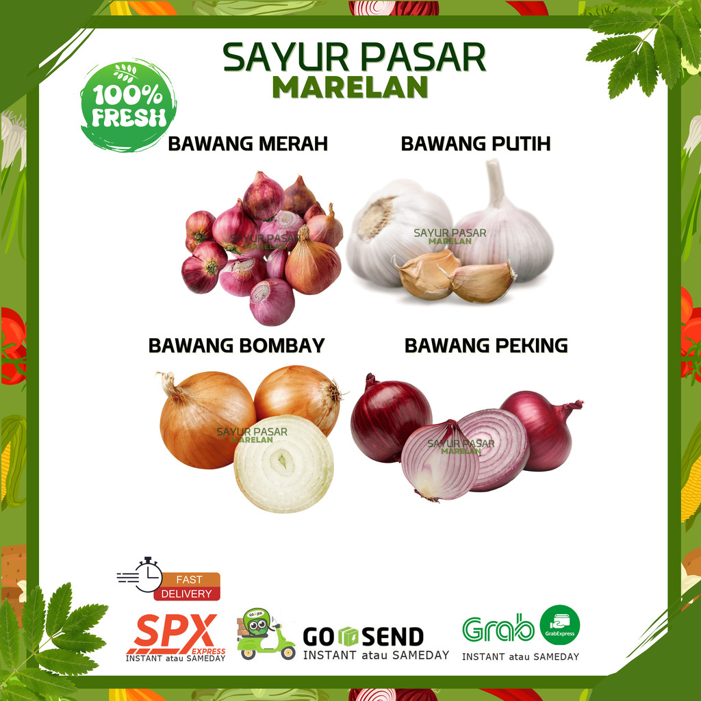 

BAWANG MERAH / BAWANG PUTIH / BAWANG BOMBAY / BAWANG PEKING - 100gr 250gr 500gr