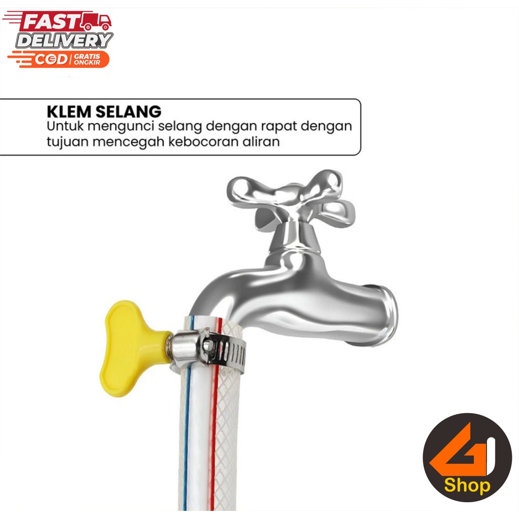 Klem Kuping Ring Putar Penjepit Selang Pipa Keran Air Gas LPG Bahan Stainless Menjepit Kuat dan Aman