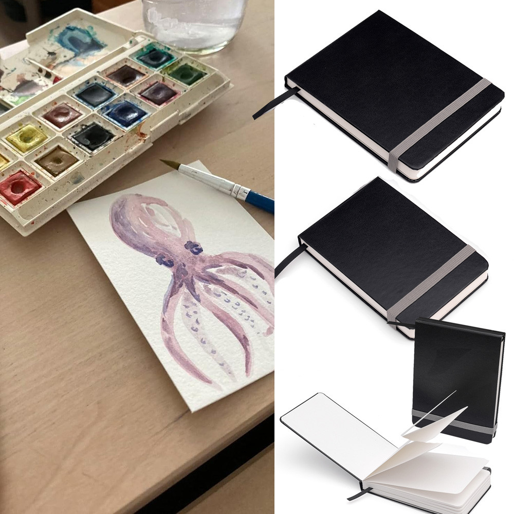 

Professional Pocket Watercolor Paper Notebook 300g 24 Sheets Small Watercolor Journal Sketchbook Travel for Painter Art Supplies