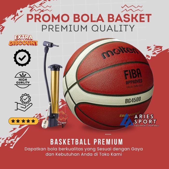 MOLTEN Bola Basket Molten bg4500 bg500 ORIGINAL Bola Basket Size 7 - Molten bg4500, 7