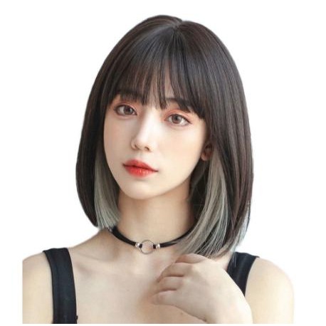 wig Wanita Lurus Berponi / Rambut Wig Wanita