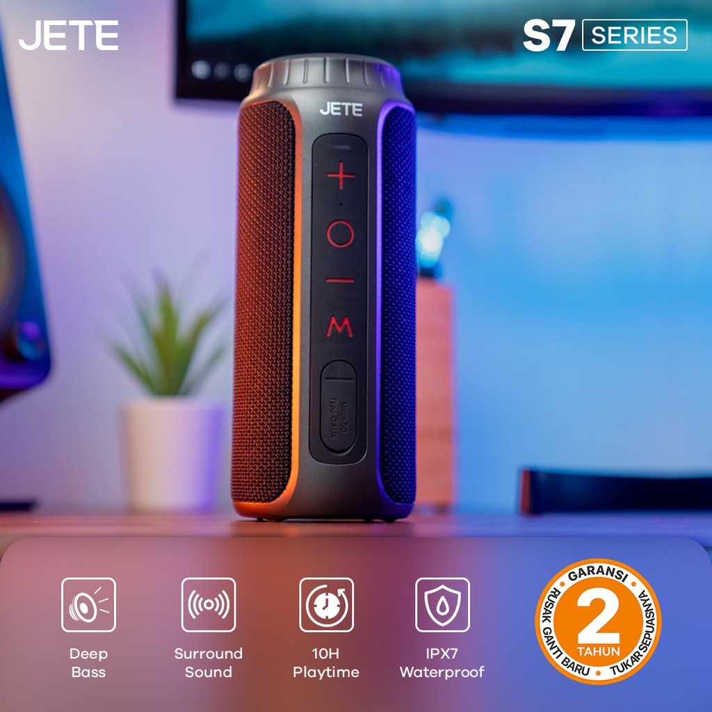 Jete Speaker Bluetooth Portable JETE S7 IPX7 Waterproof Garansi Resmi 2 Th
