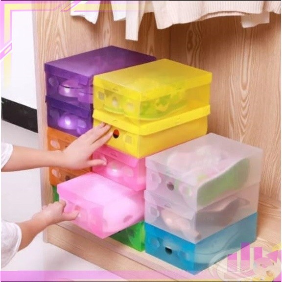 KOTAK SEPATU TRANSPARAN / KOTAK BOX SEPATU TRANSPARAN SERBAGUNA