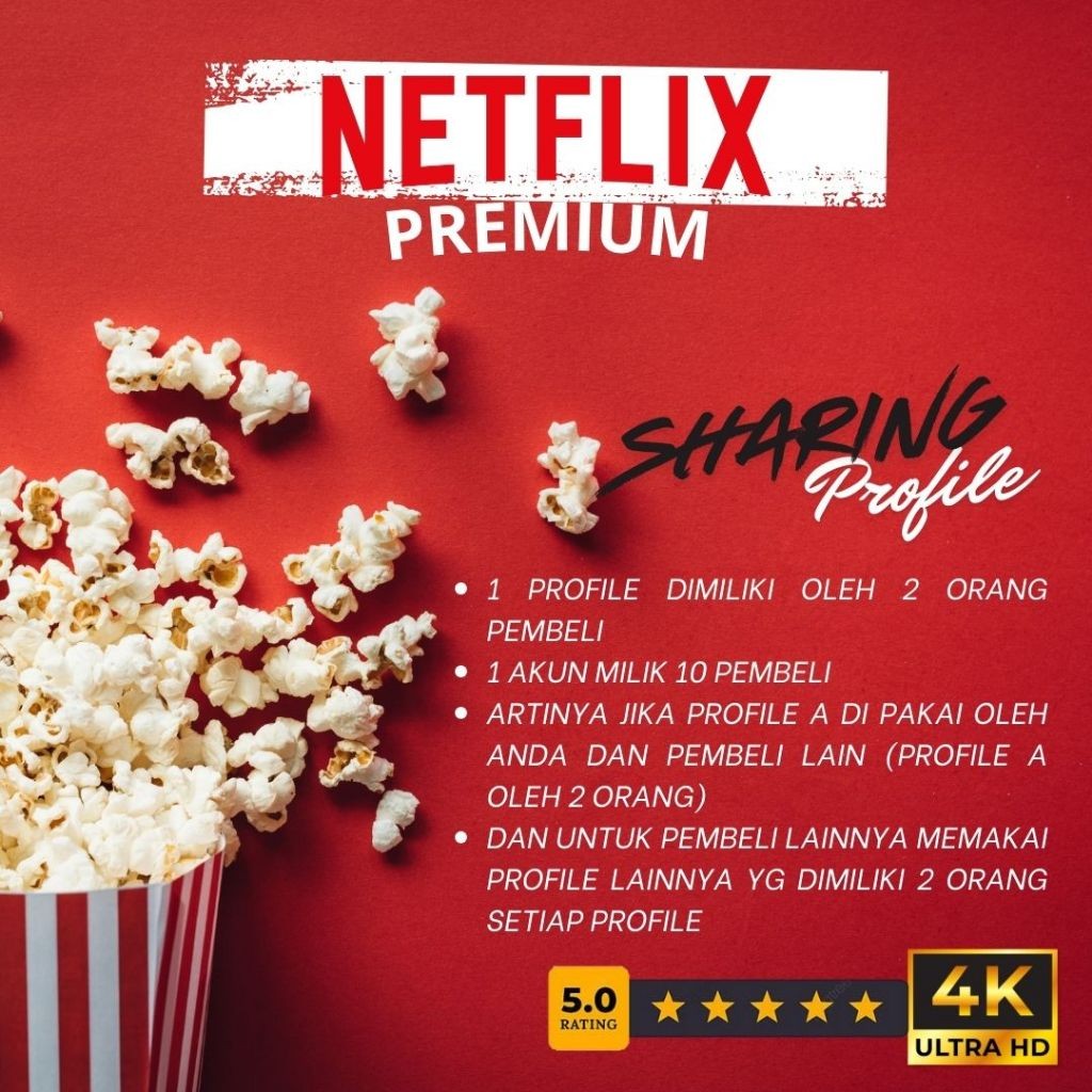 Netflix premium LEGAL PER BULAN