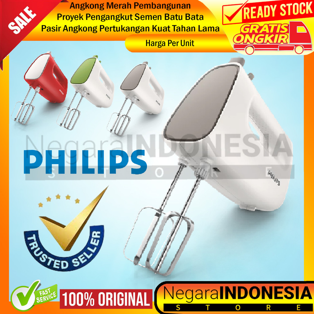 Philips HR 1552 Mikser Tangan Pengaduk Pengocok Hand Mixer Pencampur Adonan Kue Roti Gandum Telur Te