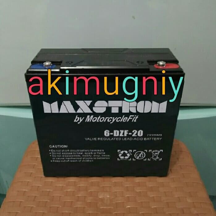 aki 6-dzm-20 vrla 12v 20ah ups solar panel sepeda listrik cctv genset