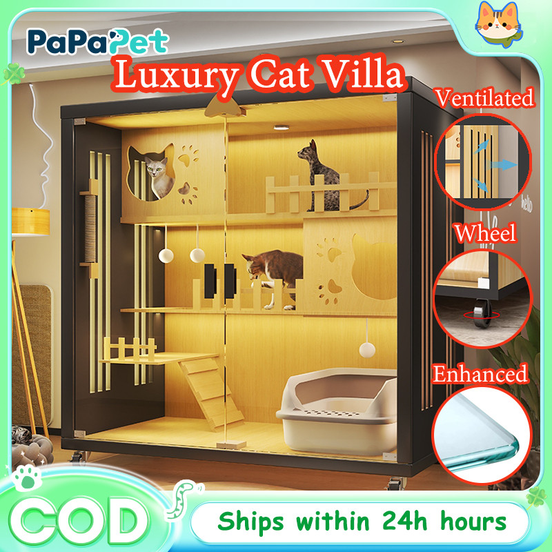 Kandang rumah kucing tahan gores rumah kucing kayu rumah kucing vila kandang kucing kandang