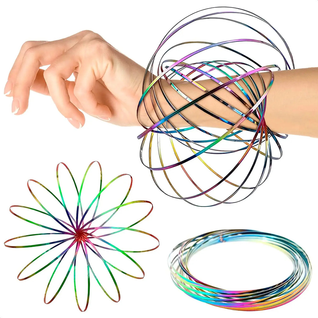 

Magic Amazing Flow Ring Stainless Kinetic Spiral Spring 3D Bracelet Toys Adult Novelty Stress Relief Sensory Arm Slinky Metal