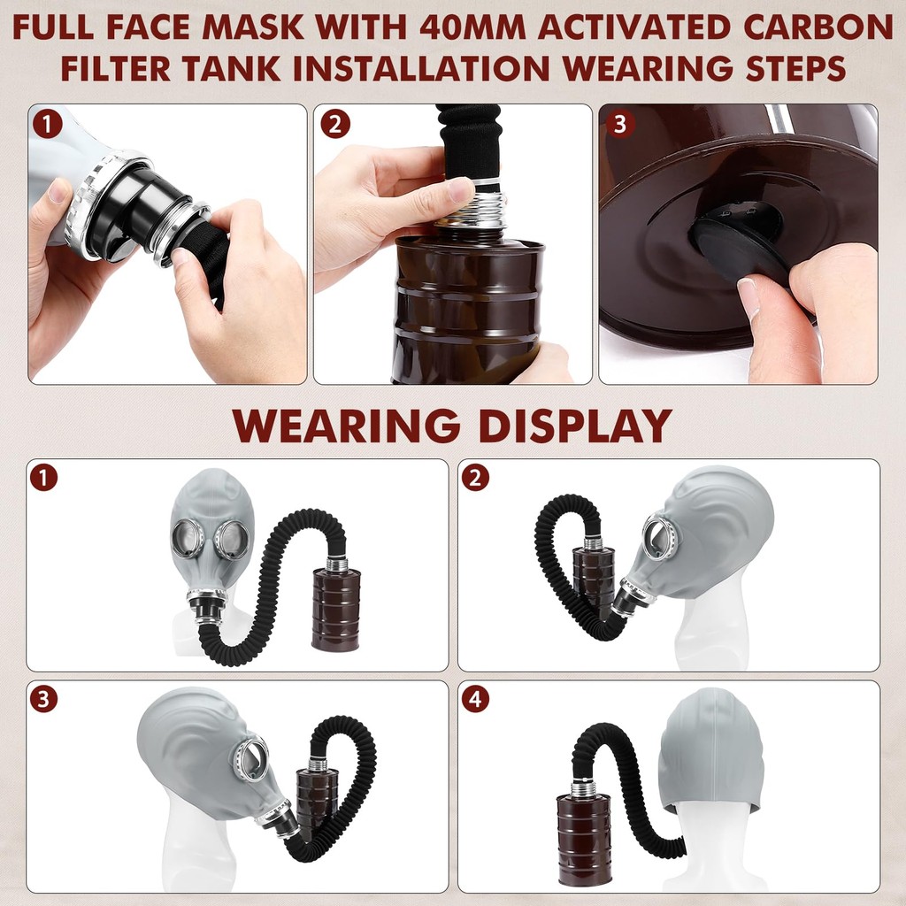 Gas Masker Mask Respirator Russian Military Bahan Silikon Gas Chemical Masker Gp5