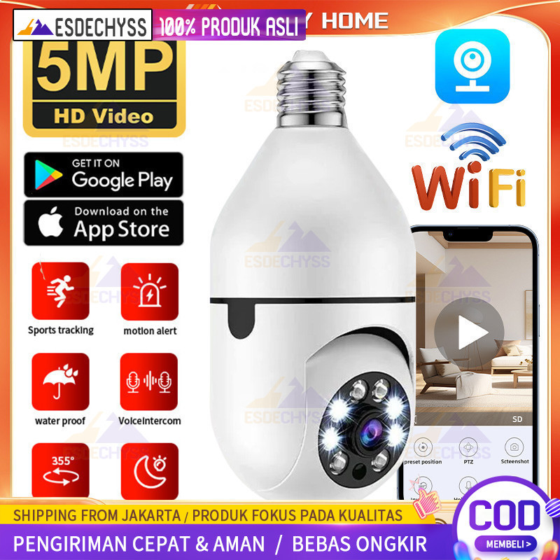 CCTV v380 pro jarak jauh Kamera Pemantauan Jarak Jauh Nirkabel Ponsel Terhubung WiFi 360 °kamera cct