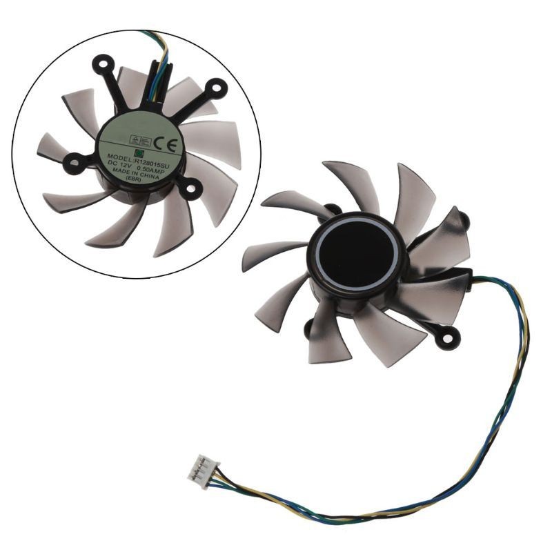 R128015SU 75mm 0.50AMP 4pin Graphics Card Cooling Fan for EAH5830 GTS 260 450