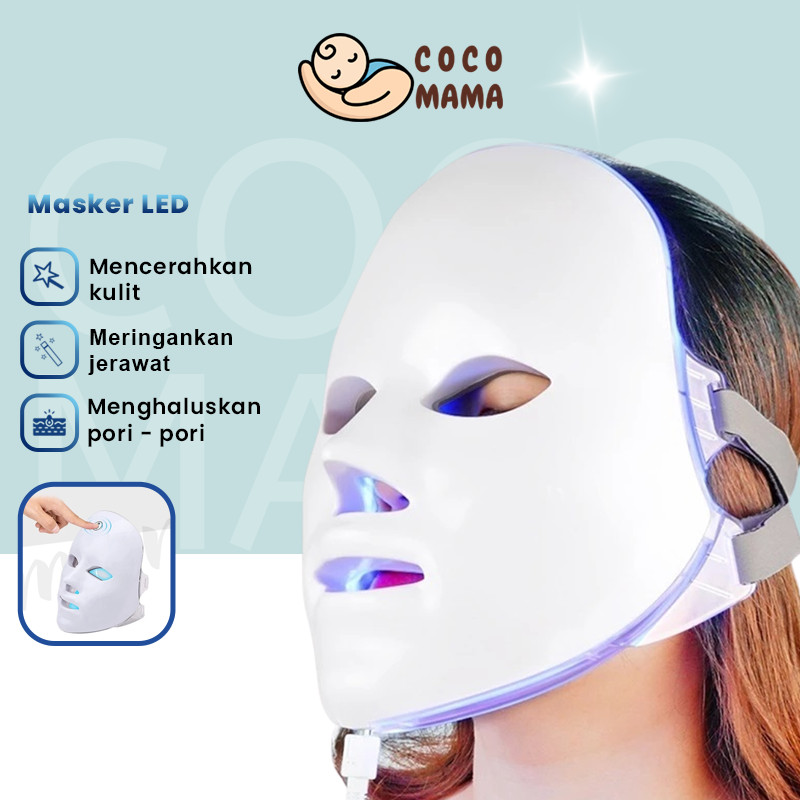 COCO  LED Masker Perbaikan dan Pemulihan Kecantikan PDT Light 7 Warna Led Mask Photon Therapy Alat P