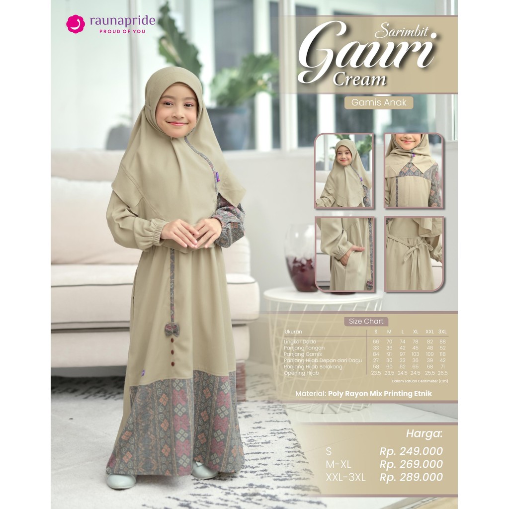 Gamis Anak Sarimbit Gauri Terbaru Modern Original by Raunapride