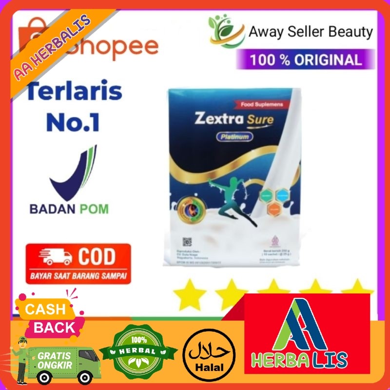 

ZEXTRA SURE PLATINUM SUSU SENDI DAN TULANG 1 KALENG DAN 1 BOX 100% ORIGINAL 1 BOX KOTAK ISI 10 SACHET ZEXTRA SURE GOLD MILK SUSU UNTUK MENGOBATI TULANG DAN SENDI