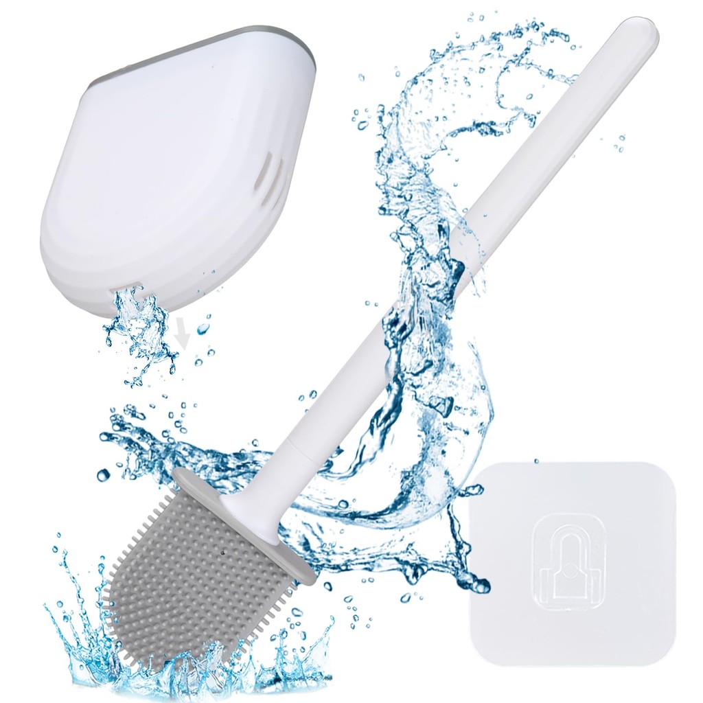 

Wall Hanging Toilet Brush Toilet Detergent Silicone Toilet Brush Long Handled Soft Bristles WC Cleaning Bathroom Accessories