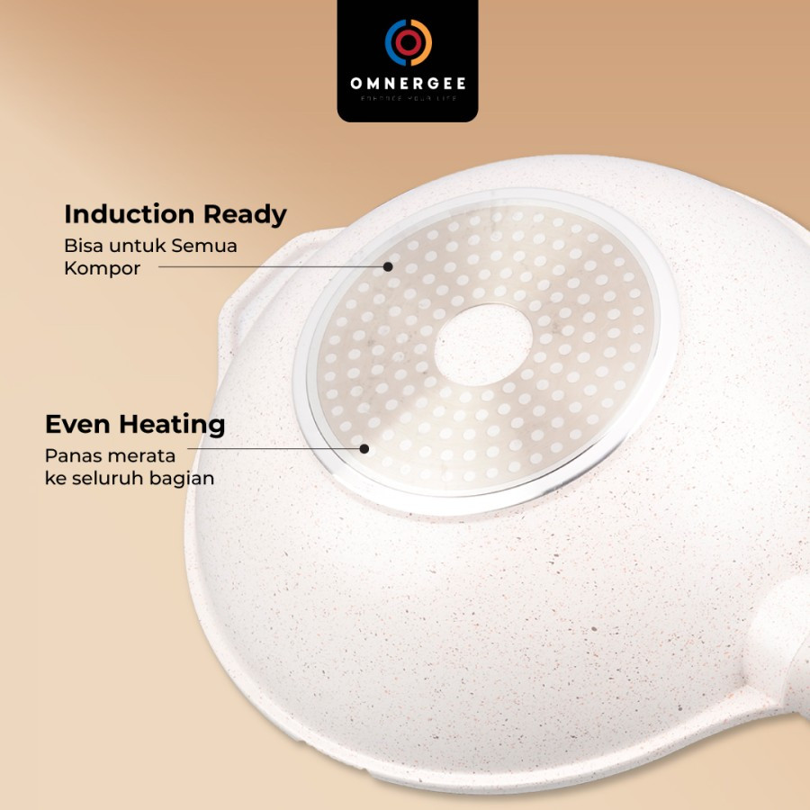 OMNERGEE Luna Pan Wok 30 cm Wajan Panci Granite Anti Lengket