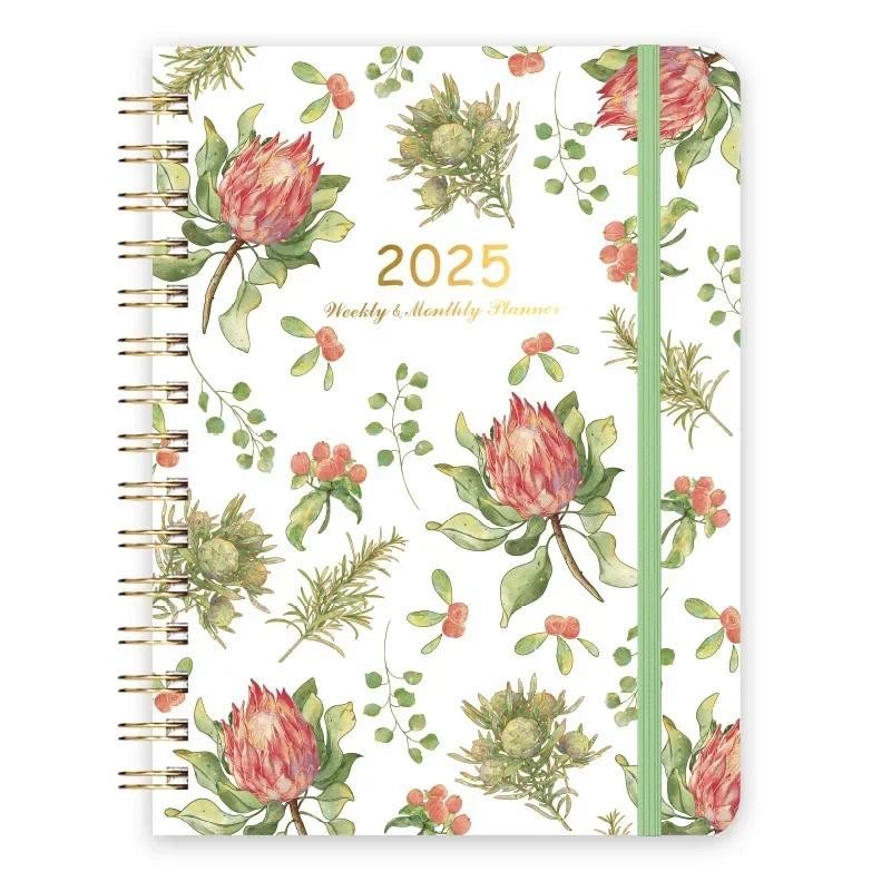 

1 Pc Schedule Book Weekly Planner Calendar Agenda 2025 Paper Academic Floral Office Notepad Planner 2025 Kinbor Agenda Notebook