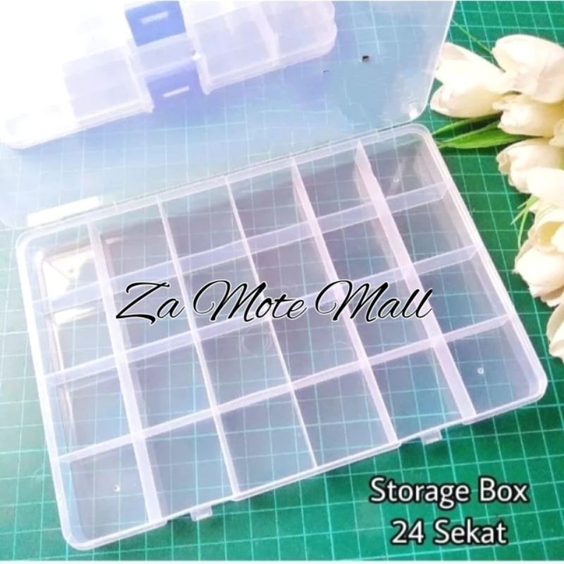Box Sekat Kotak Penyimpanan Manik 24 Sekat