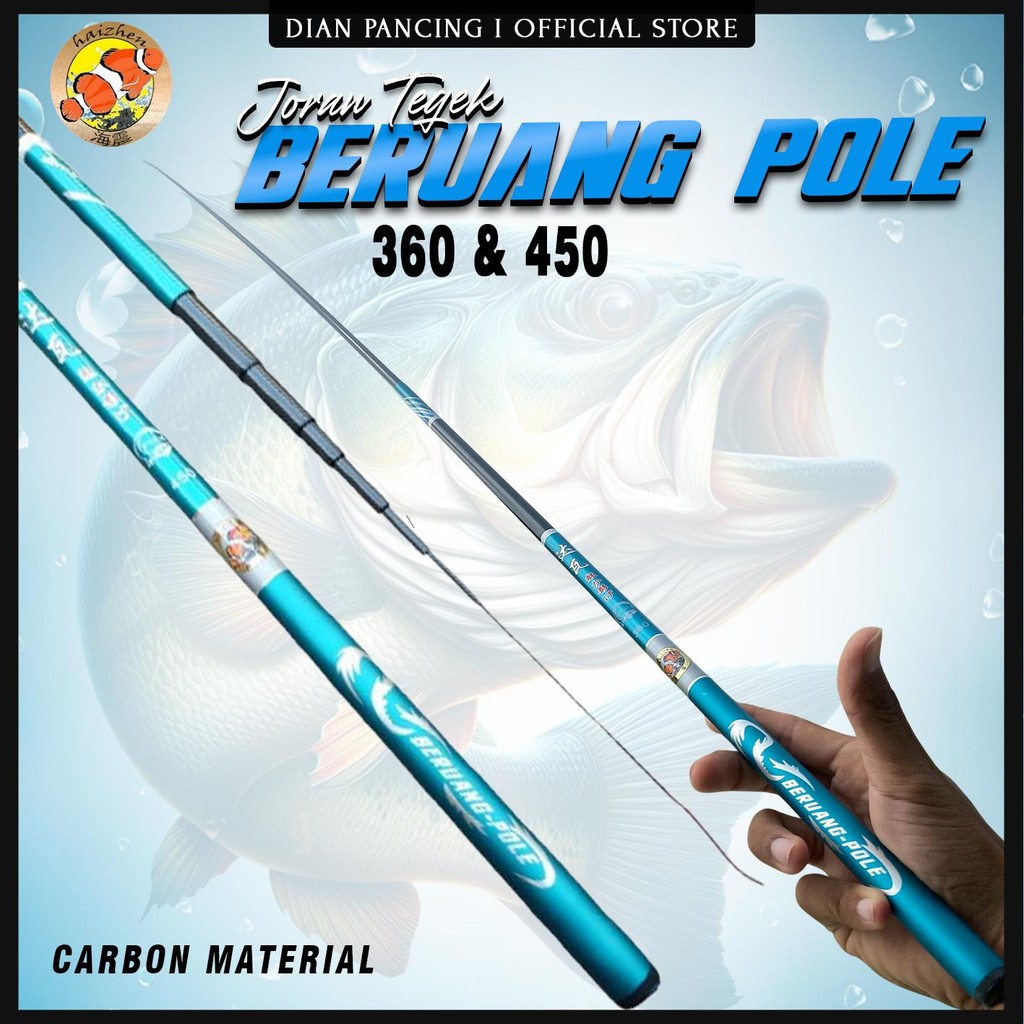 Joran Tegek Haizhen Beruang Pole Carbon Lentur 360 dan 450
