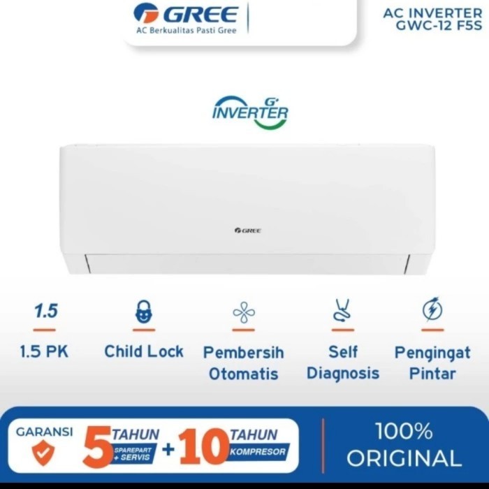 AC GREE GWC12F5S GREE Inverter 1,5PK GWC 12 F 5S 1.5PK Garansi