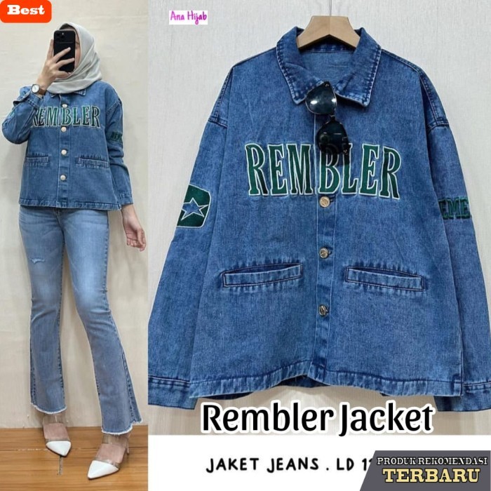 jaket jeans wanita NEW REMBLER JACKET JEANS WANITA DEWASA MODIS KEKINIAN BESTSELLER
