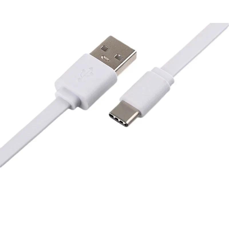 

New 50cm / 1M 5V 2A USB Type C cable mobile power charging flat cable Type-C noodle data cable for Huawei xiaomi