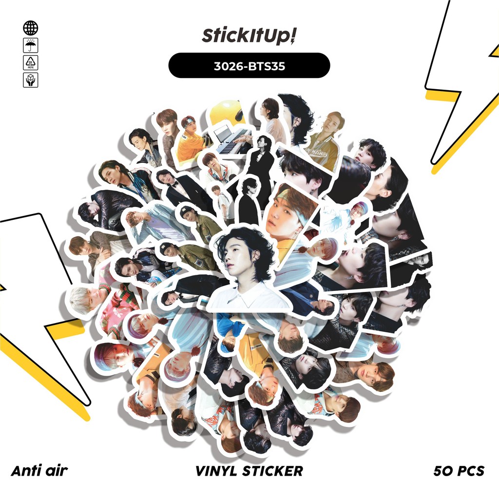 

COD✨ 50 Pcs Stiker KPOP SUGA BTS SERIES 02 Lucu Anti Air Untuk Dekorasi Notebook Sepeda Skateboard Handphone DIY