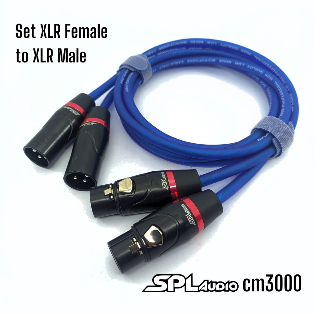 Satu Set Kabel Audio Jack XLR Male XLR Female Kabel SPL Audio Warna Biru