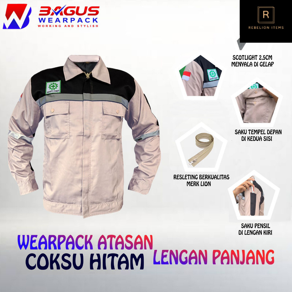 BAJU PROYEK KEREN / BAJU KERJA PRIA PROYEK / BAJU KERJA PIRA LAPANGAN / BAJU WEARPACK LENGAN PANJANG