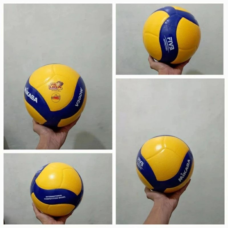 Bola Volly Voli Volley Mikasa V300W Volleyball Material Bintik Premium Pres Lem Empuk