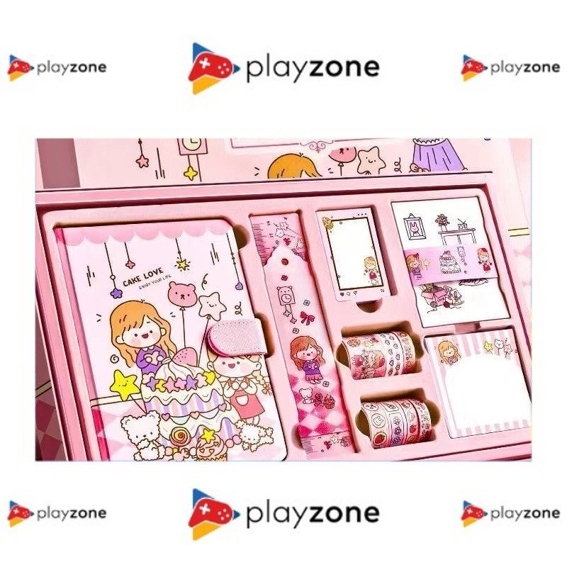 

【 187pcs 】Journal Kit Set Gift Box / Paket Set Agenda / Notebook lucu/diary lucu / Buku Tulis Catatan Karak