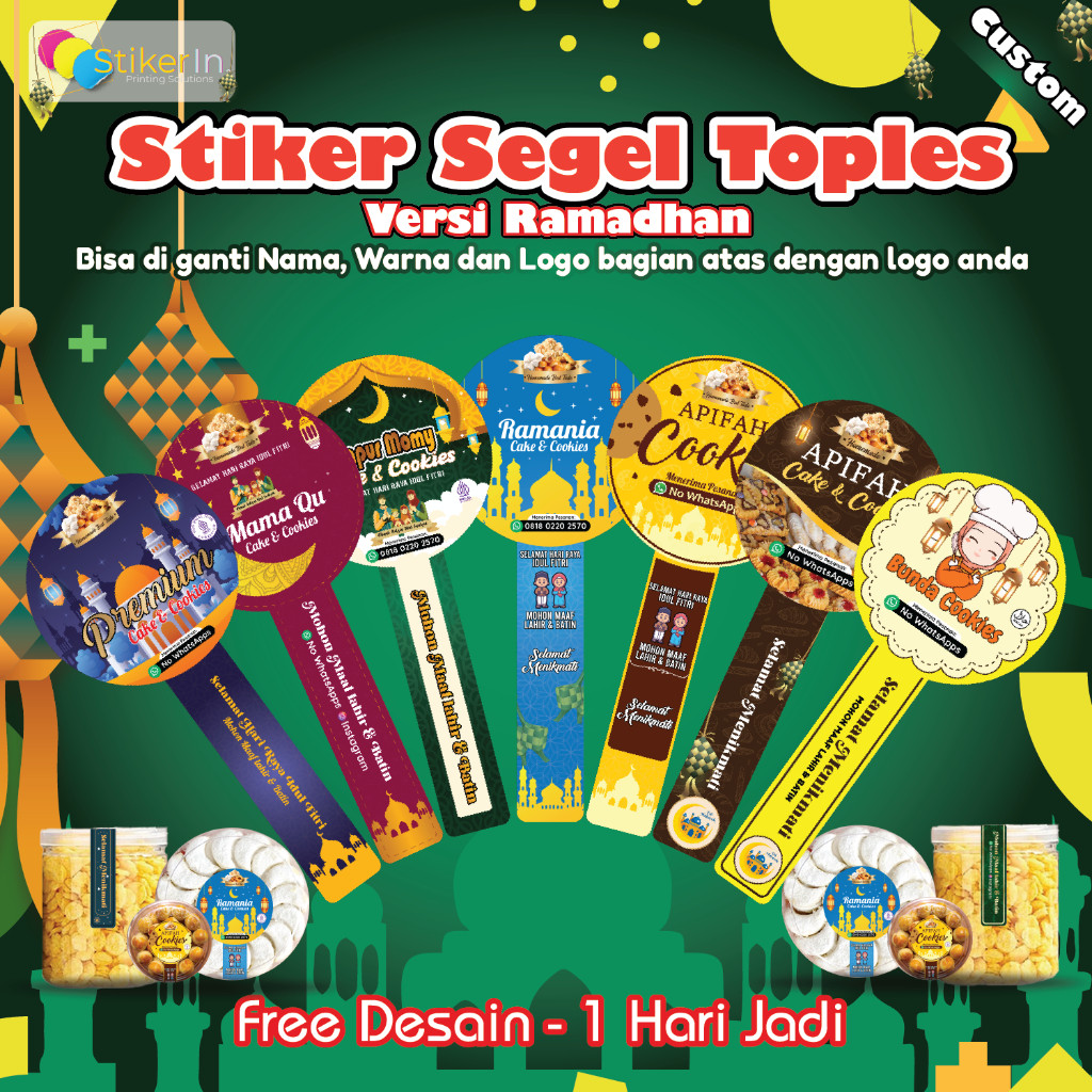 

Stiker Idul Fitri / Stiker Segel Ramadan / Stiker Toples Kue Kering / Bisa Custom Proses Cepat