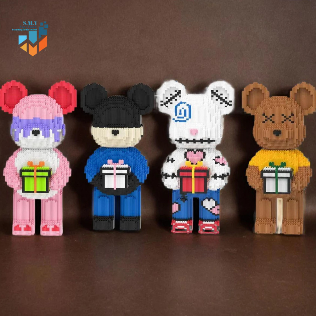 GS29F SMY Toystown Nano Blocks Violent Bear Gift Series 3D Model, Mainan Blok Susun, Blok Konstruksi