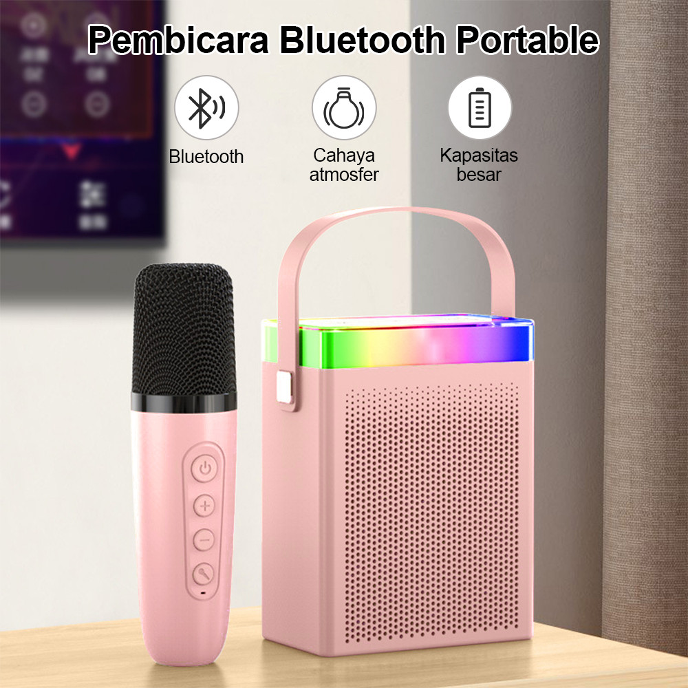 Speaker mini bluetooth 1 Mini Speaker Bluetooth Karaoke 2 Mic Bluetooth 5.3 Mini Speaker Karaoke Min