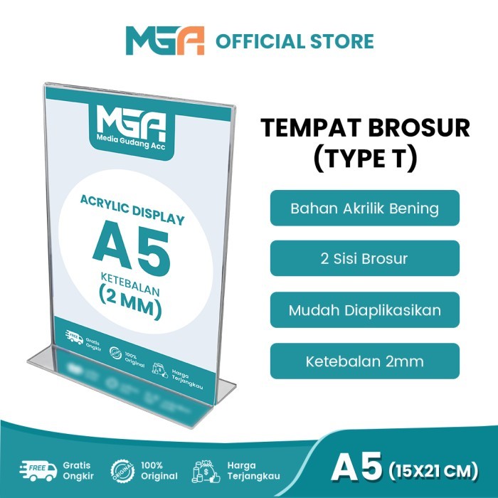 

⭐BISA COD⭐ AKRILIK TEMPAT BROSUR A5 / TENT HOLDER / TENT CARD ACRYLIC DISPLAY