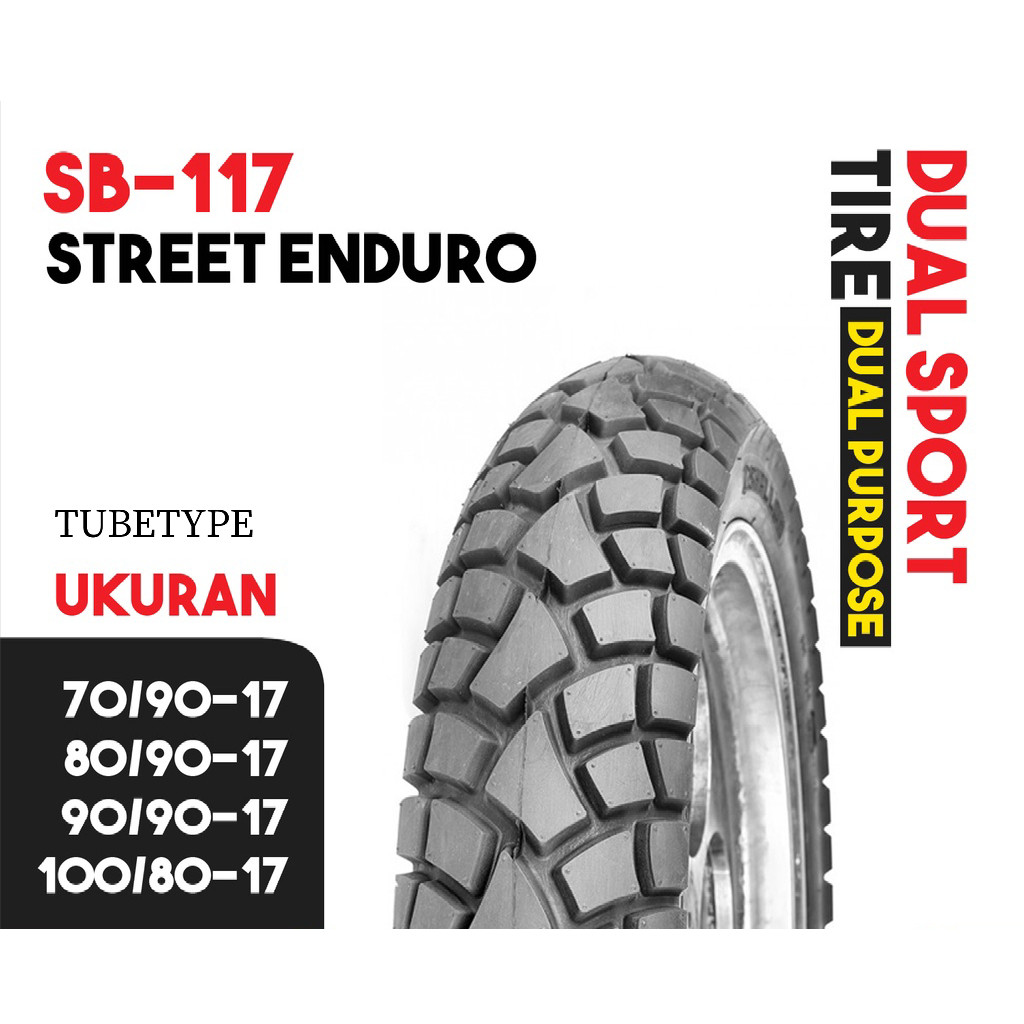 BAN LUAR MOTOR BEBEK SWALLOW SB-117 STREET ENDURO TUBETYPE RING 17 UKURAN 70/90 80/90 90/90 100/80