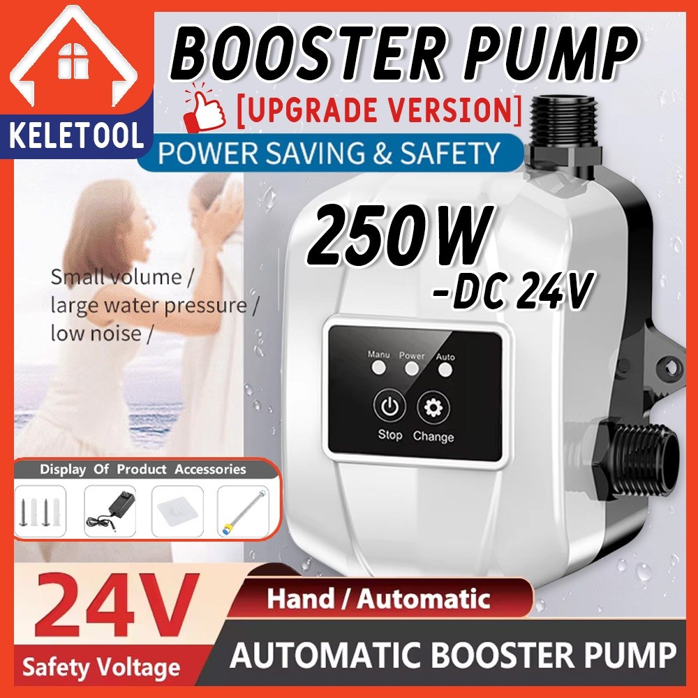 250W Pompa Booster Pendorong Air Booster Pump Otomatis Mesin Pendorong Air Shower Water Heater Boost