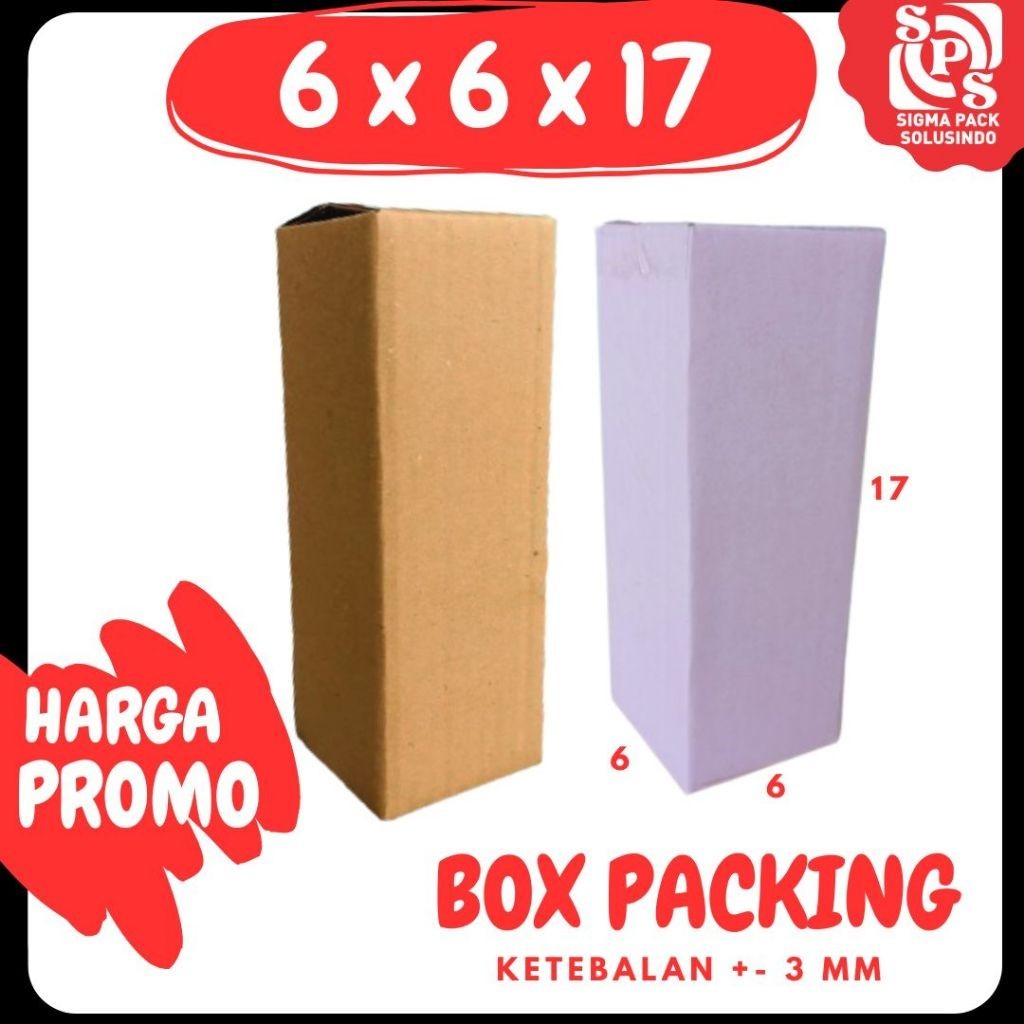 

Box Packing 6x6x17 Kardus A1 Karton Coklat Dus Kotak Kemasan Sparepart Jamu Madu Assesoris MEDIAPACK