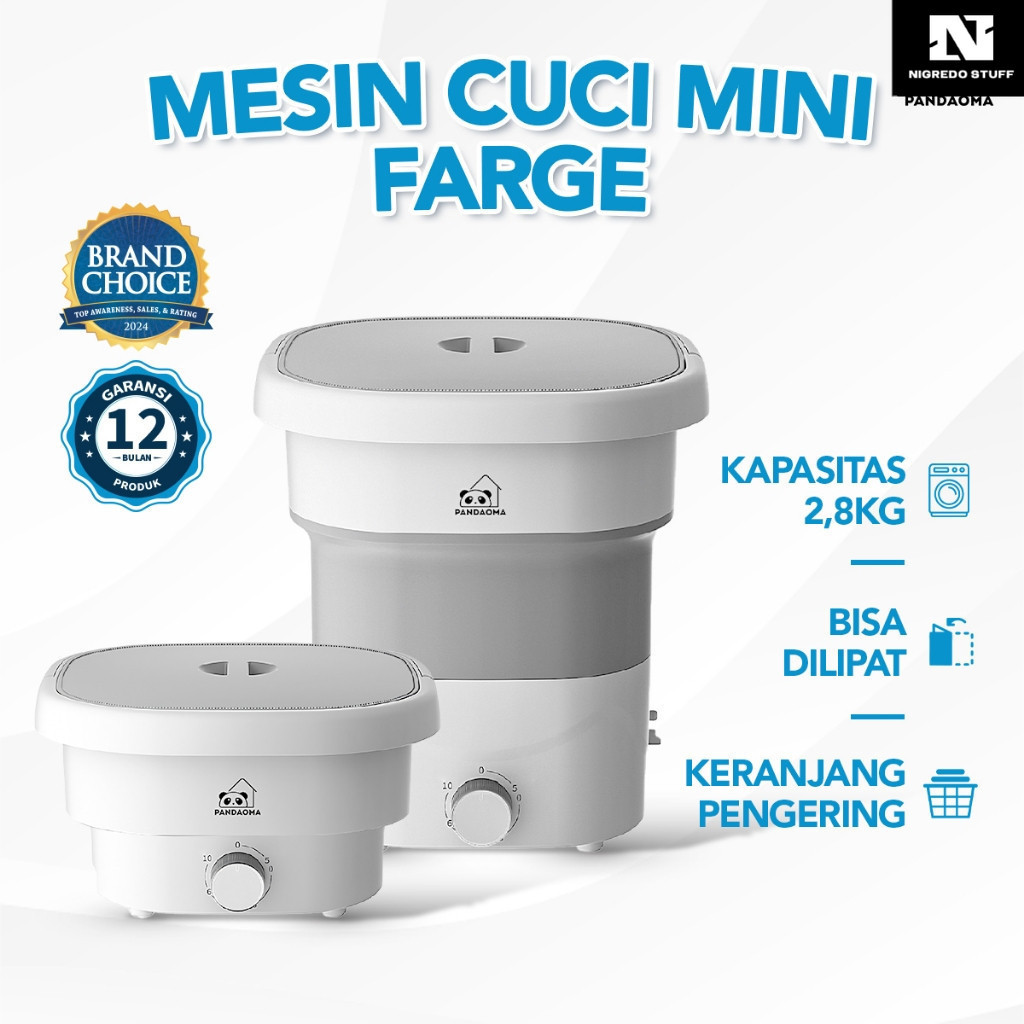 Pandaoma Mesin Cuci Mini Farge Mesin Cuci Lipat Mesin Cuci Mini Portable Kapasitas 2,8kg