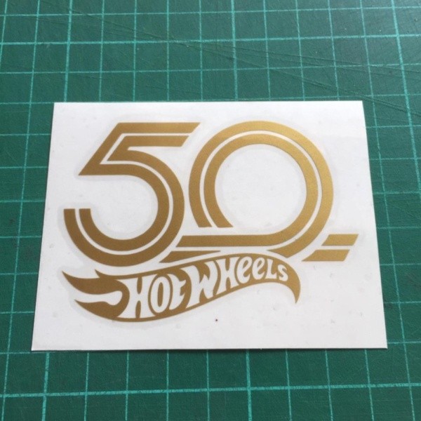 CUTTING STICKER HOT WHEELS HW HOTWHEELS 50TH ANNIVERSARY - Hitam Berkualitas BAHAN HIGH QUALITY