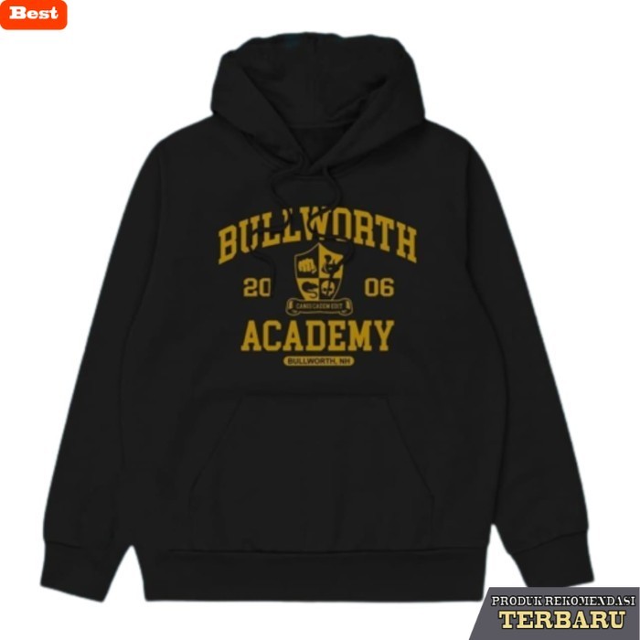 hoodie pria kekinian Jaket Hoodie Bullworth Academy Pria Bullworth Basic Premium unisex - Hitam, M